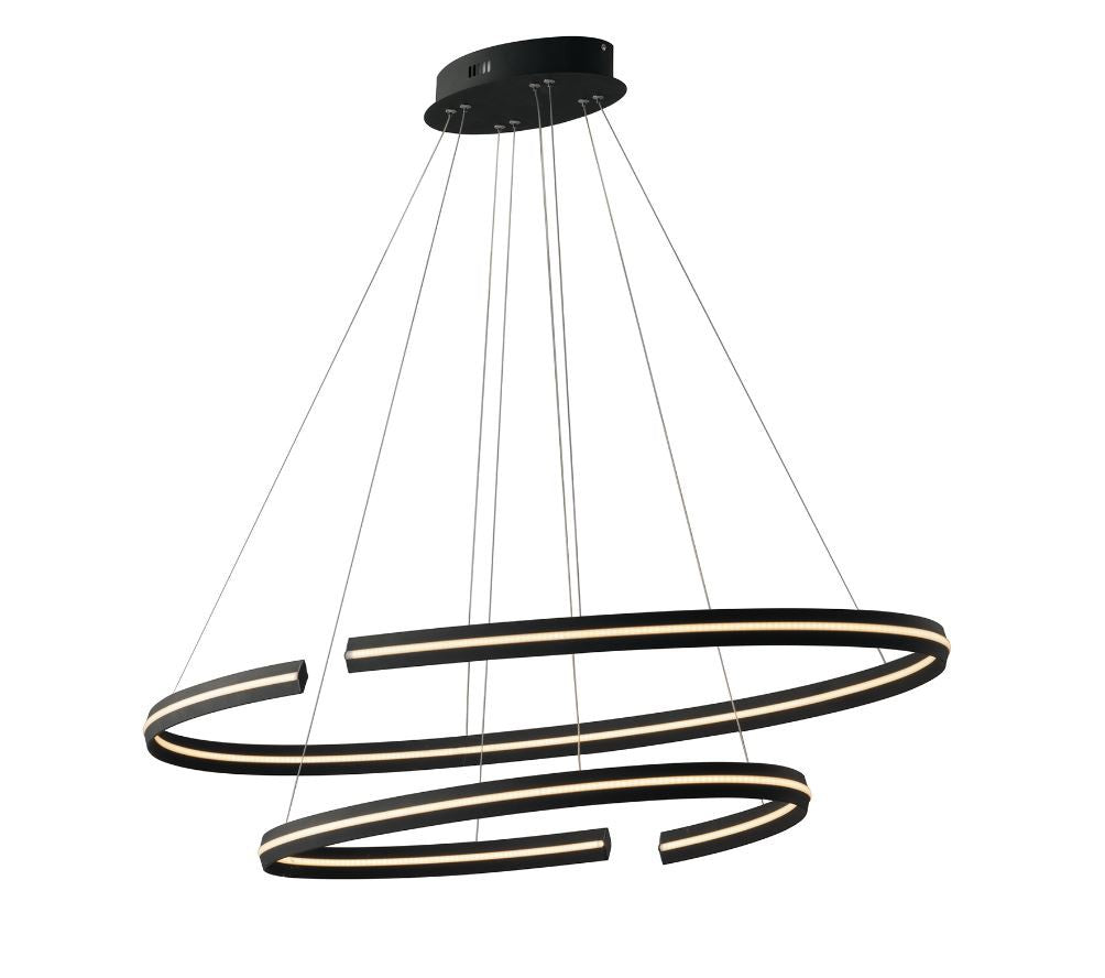 Sospensione LED in alluminio nero e diffusore in silicone 88W 11000LM 3000-4000°k CLARKE-S120 Sospensione LED in alluminio nero e diffusore in silicone 88W 11000LM 3000-4000°k CLARKE-S120